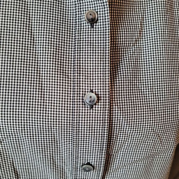 Halogen Women's Small Black White Checkered Long Sleeve Button up Blouse - Picture 4 of 8